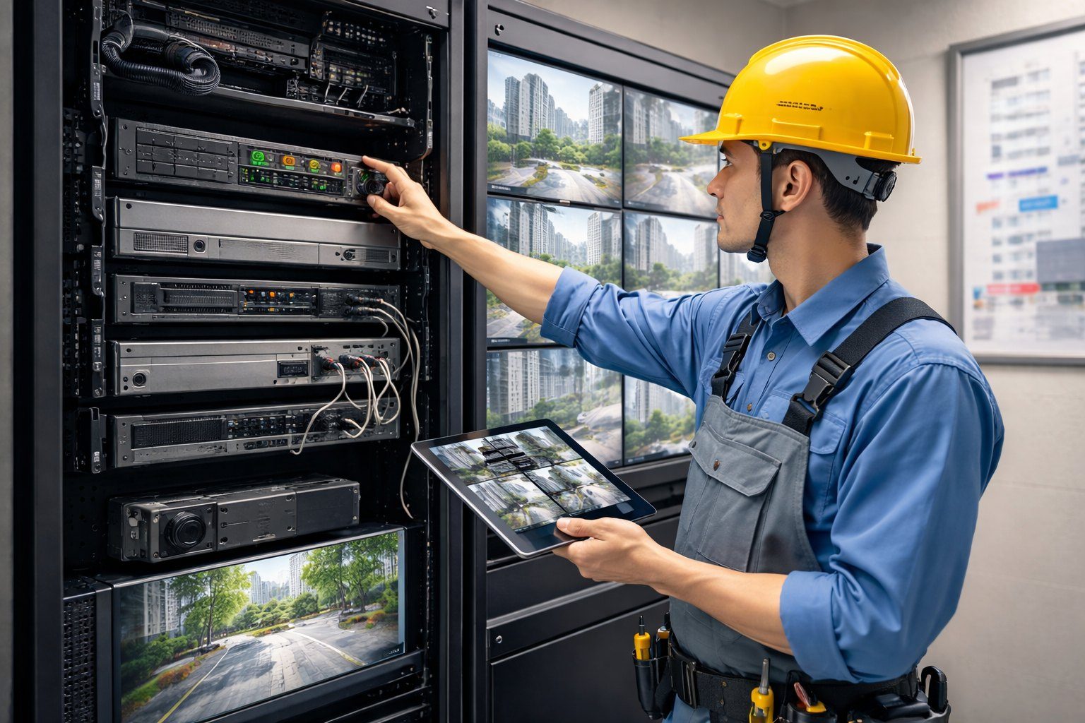 공사꾼 CCTV 카메라와 녹화기 구성 이미지